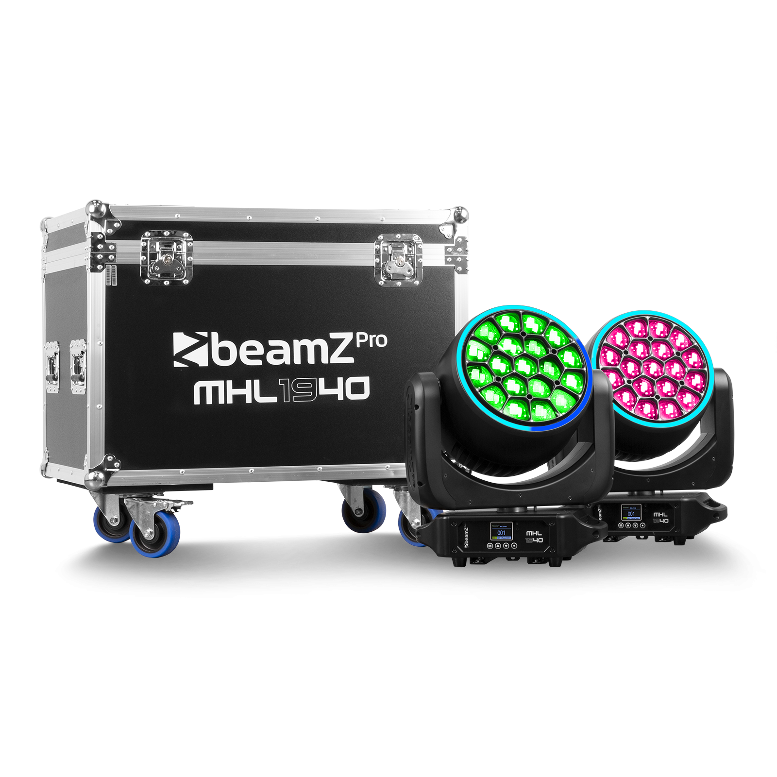 MHL1940 LED Bee Eye Moving Head with Zoom 2pcs in Flightcase - beamZ